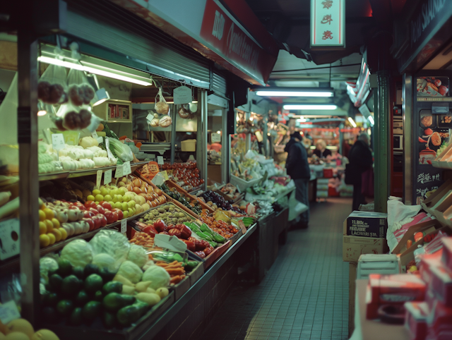 Vibrant Indoor Market Scene