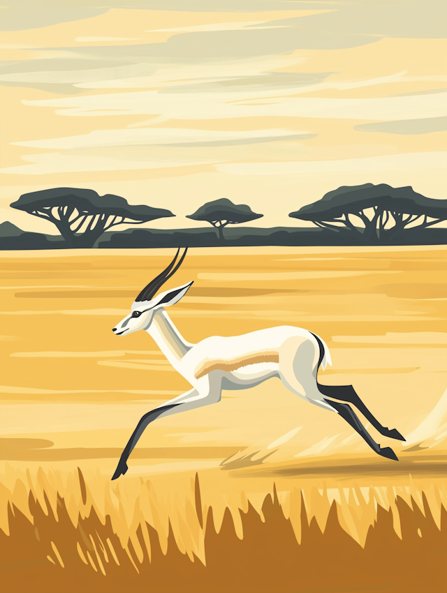 Stylized Savannah Gazelle in Motion