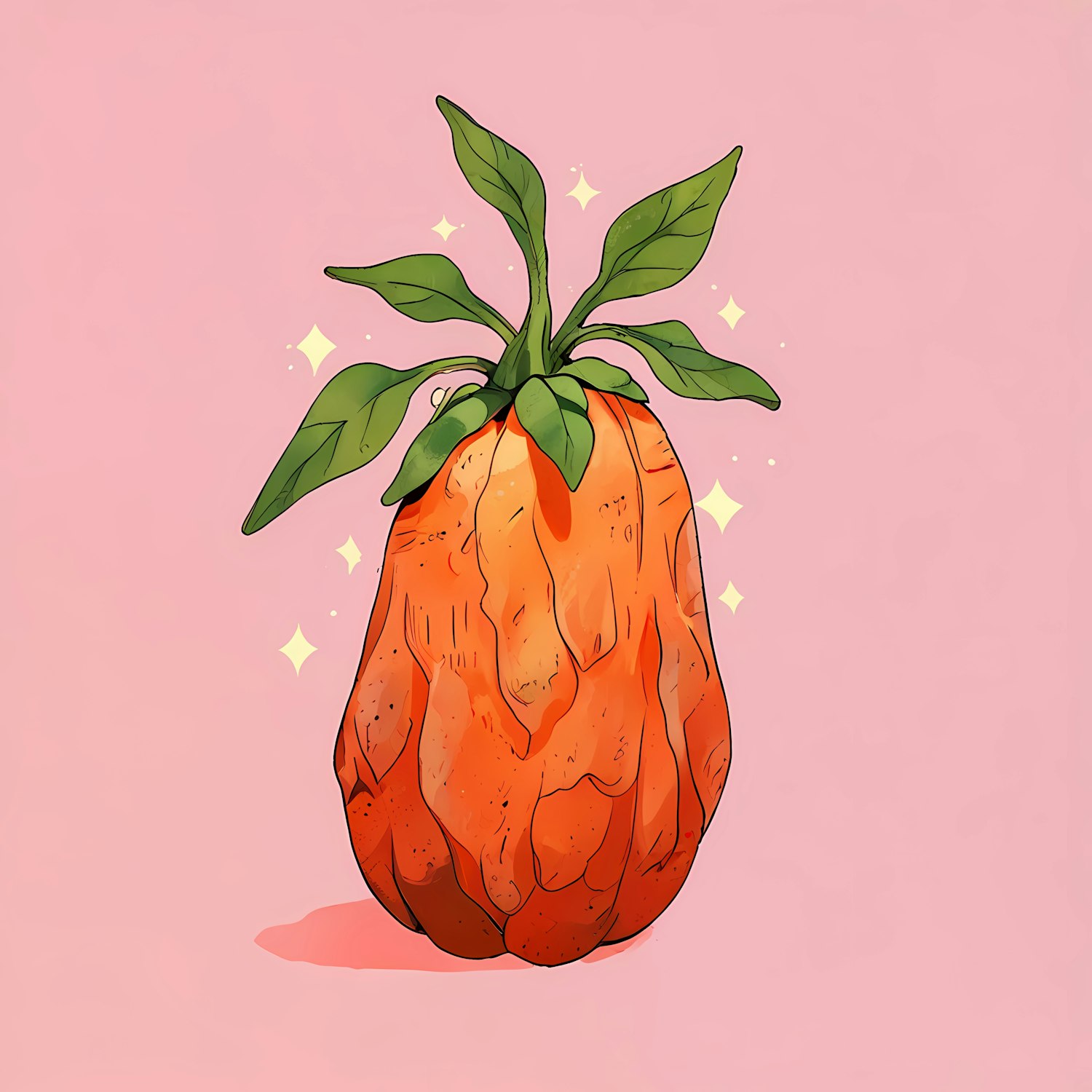 Whimsical Sweet Potato Illustration