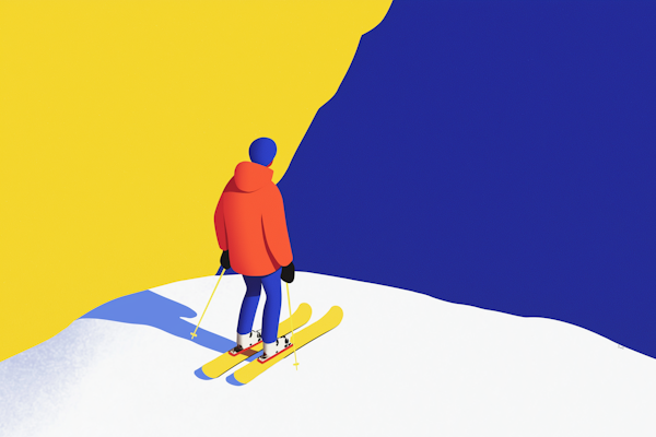 Stylized Skier Illustration