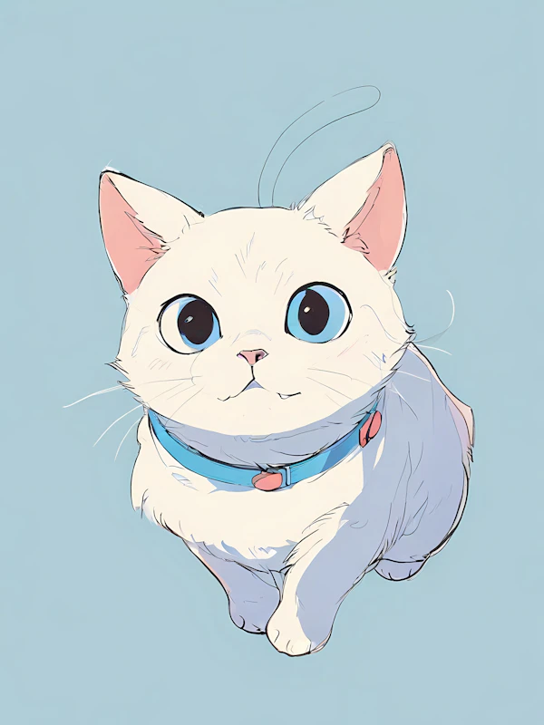 White Cat Illustration