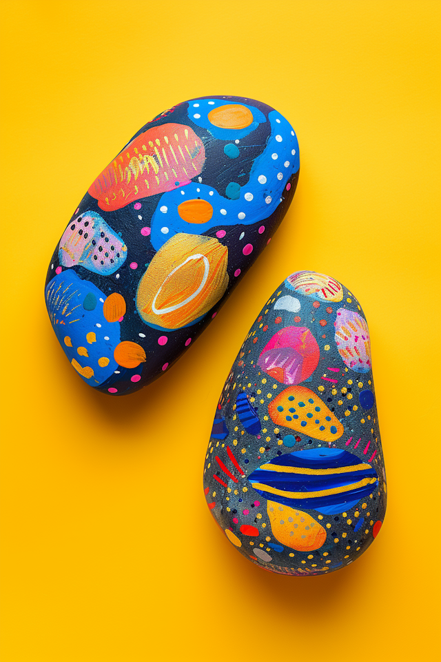 Colorful Hand-Painted Stones