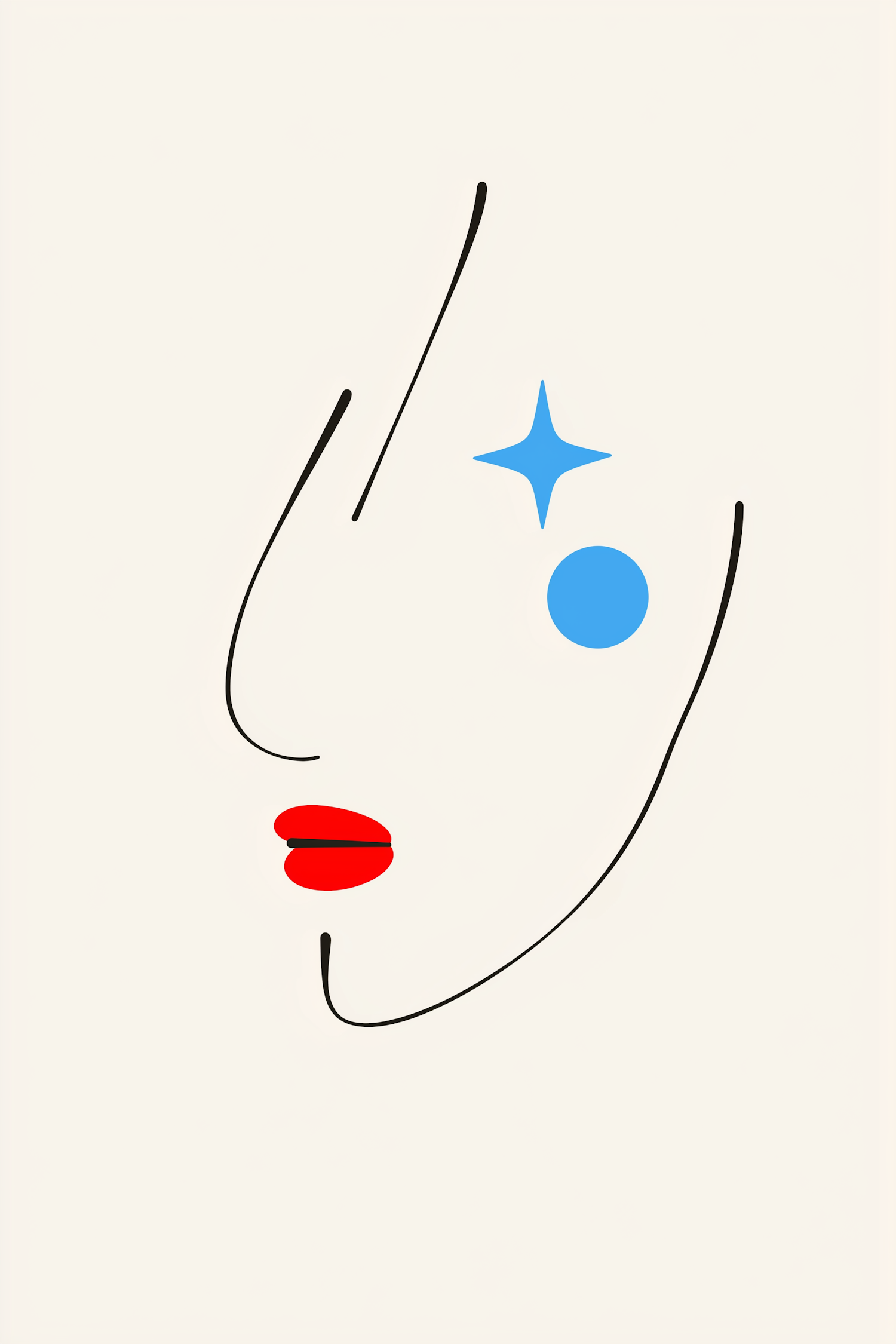 Minimalist Human Face Illustration