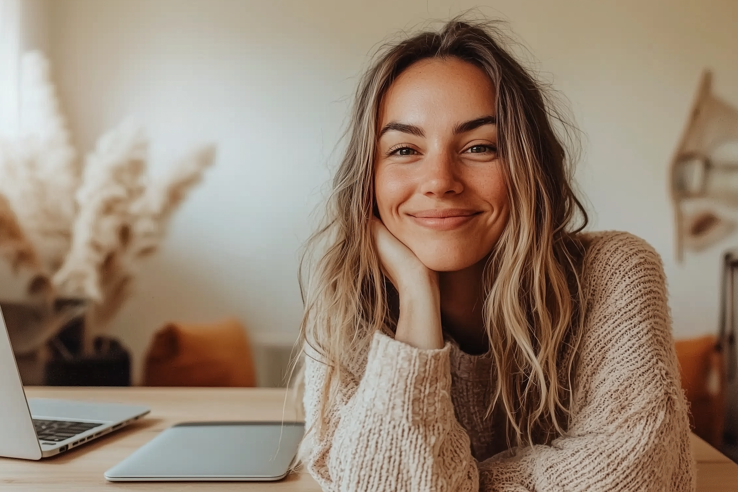 Woman in Cozy Sweater