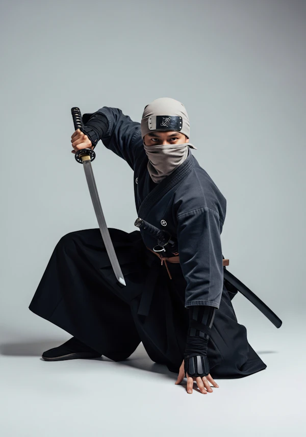 Ninja in Action Pose