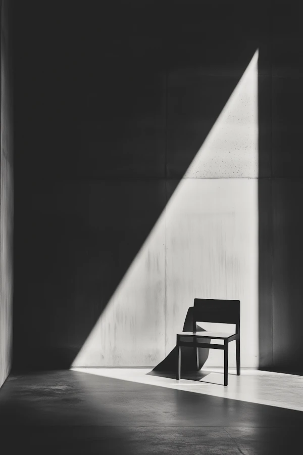 Minimalist Chair in Dramatic Light