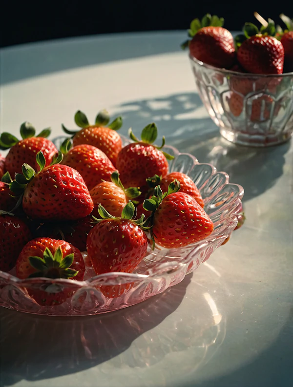 Strawberries in Glass Bowl