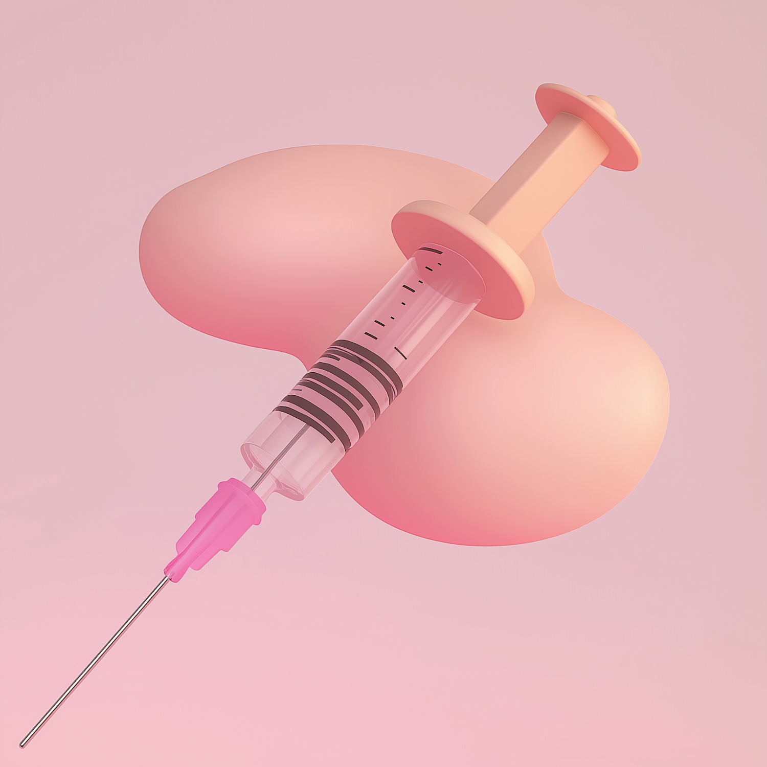 Stylized Syringe on Pastel Background