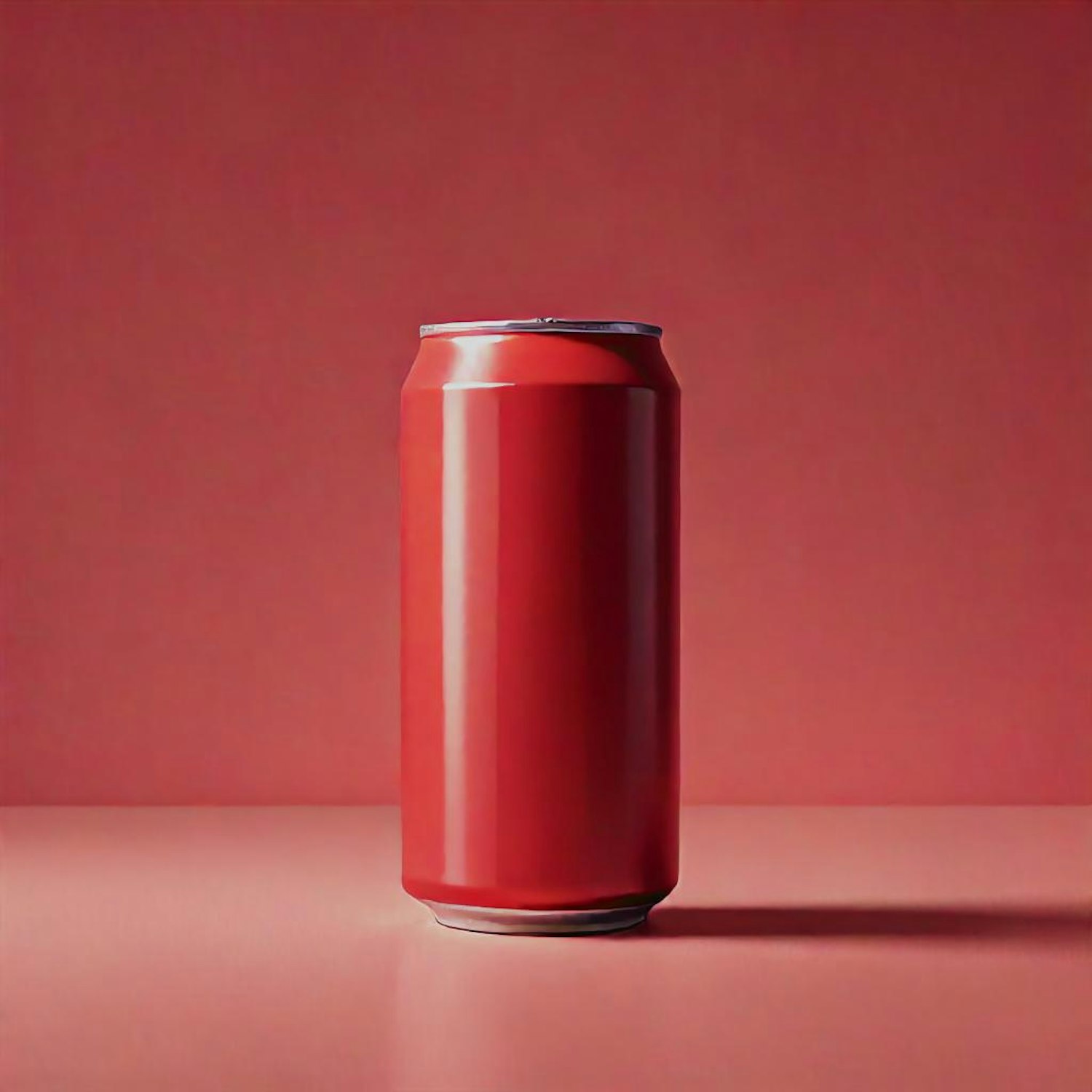 Red Can on Red Background