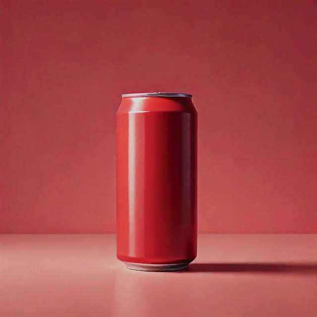 Red Can on Red Background