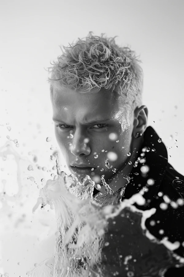 Intense Gaze in Monochrome