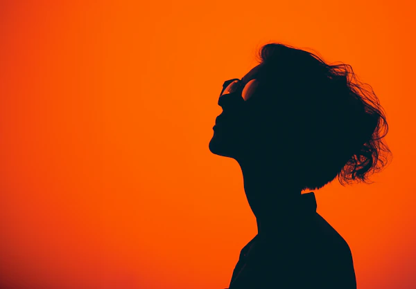 Contemplative Silhouette in Sunset Hue