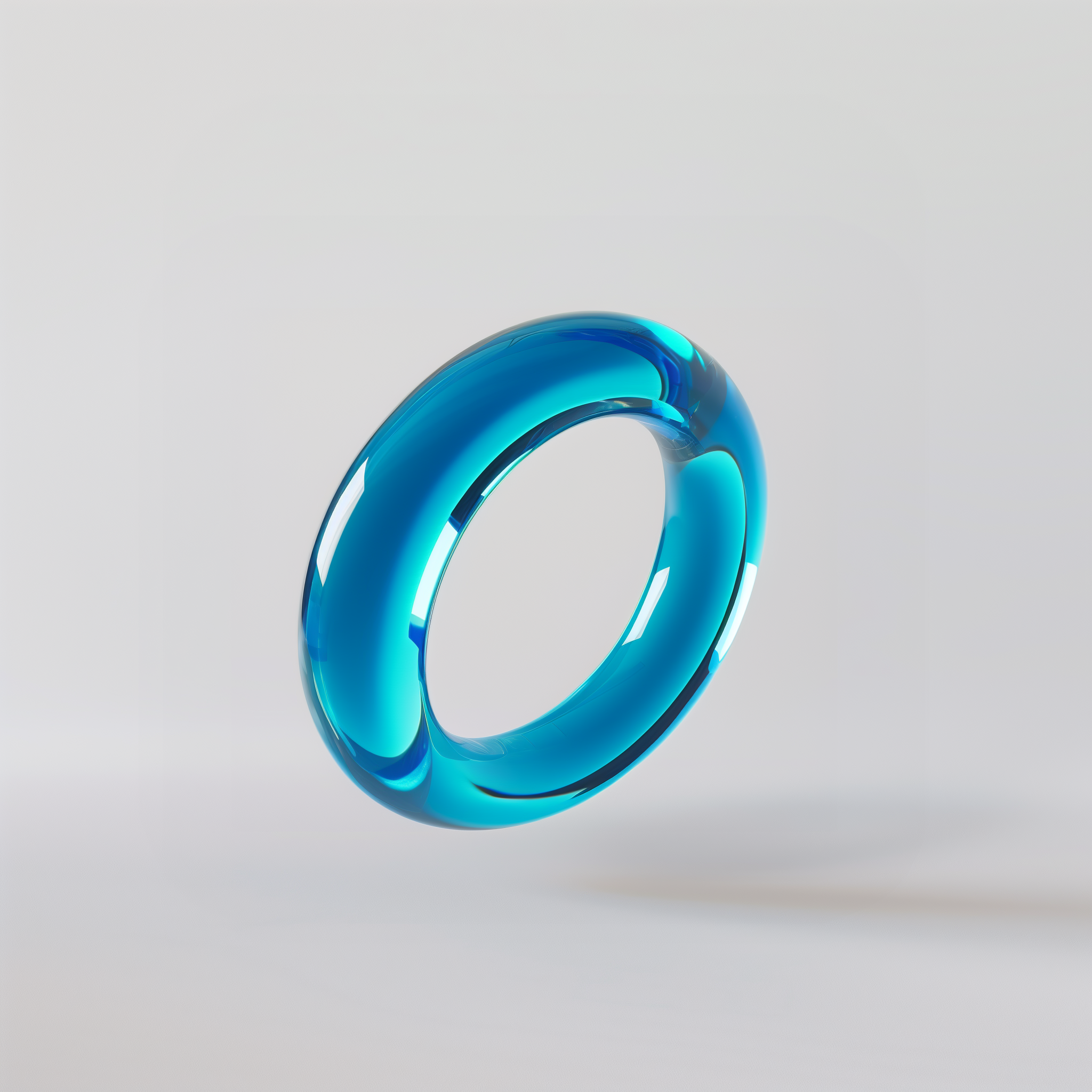 Translucent Blue Torus 3d Image On Lummi
