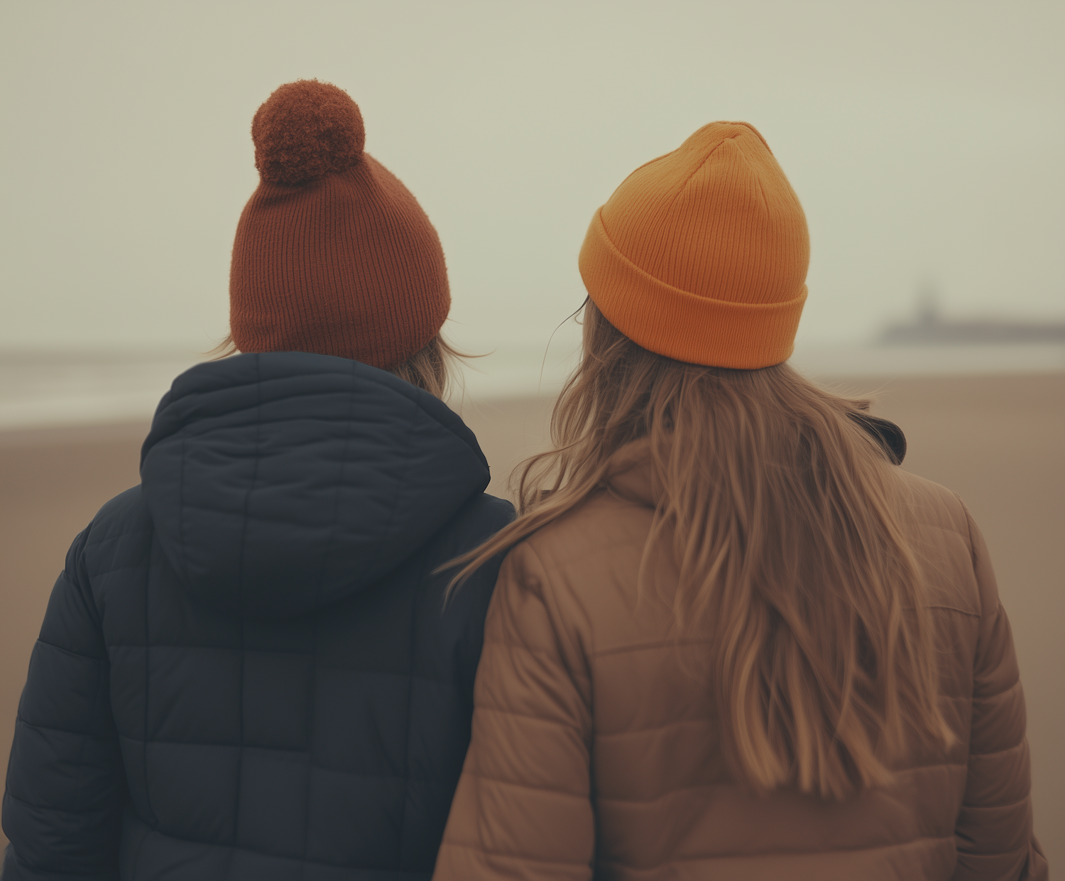 Winter Beach Companionship