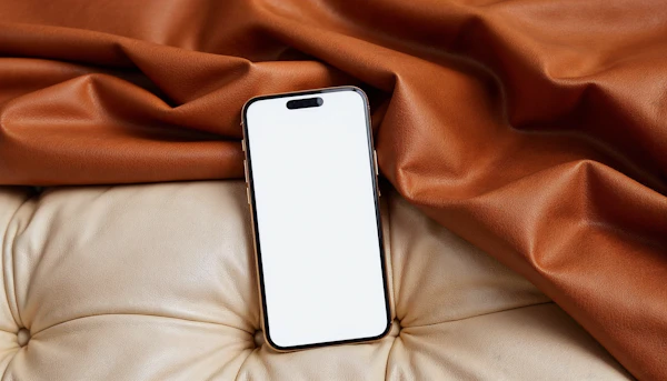 Phone on Leather Surface