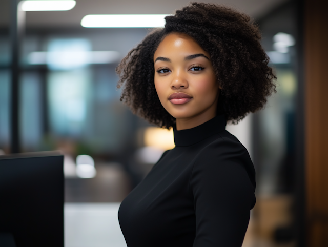 Confident Woman in Office Setting