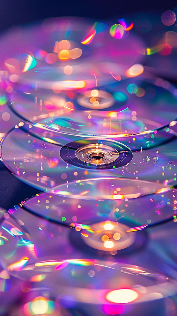 Rainbow Hued CD Stack