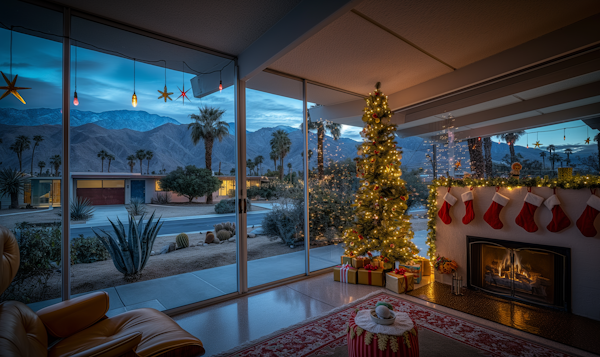 Cozy Christmas Indoors with Outdoor View