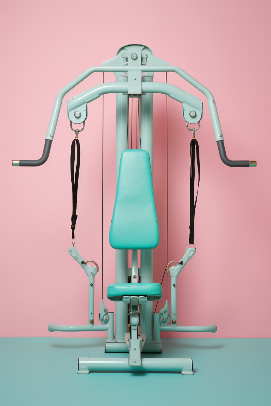 PastelTurquoise Weight Machine on Pink Photo on Lummi