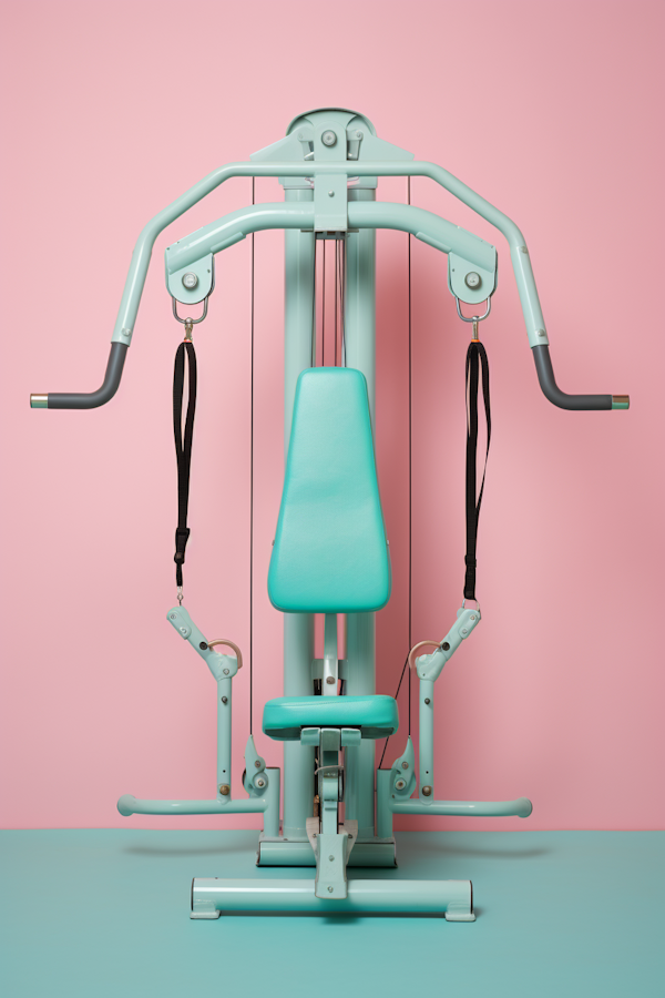 PastelTurquoise Weight Machine on Pink