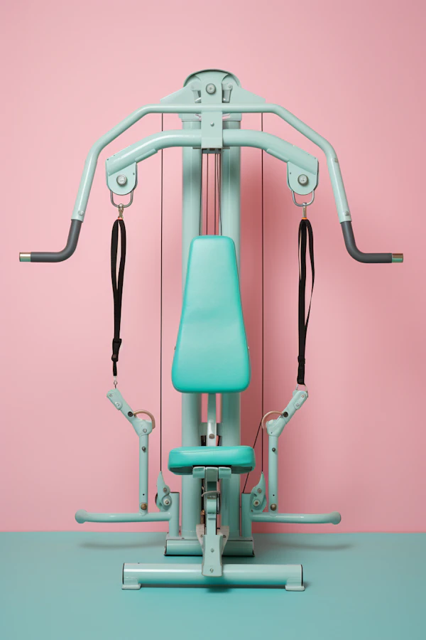 PastelTurquoise Weight Machine on Pink