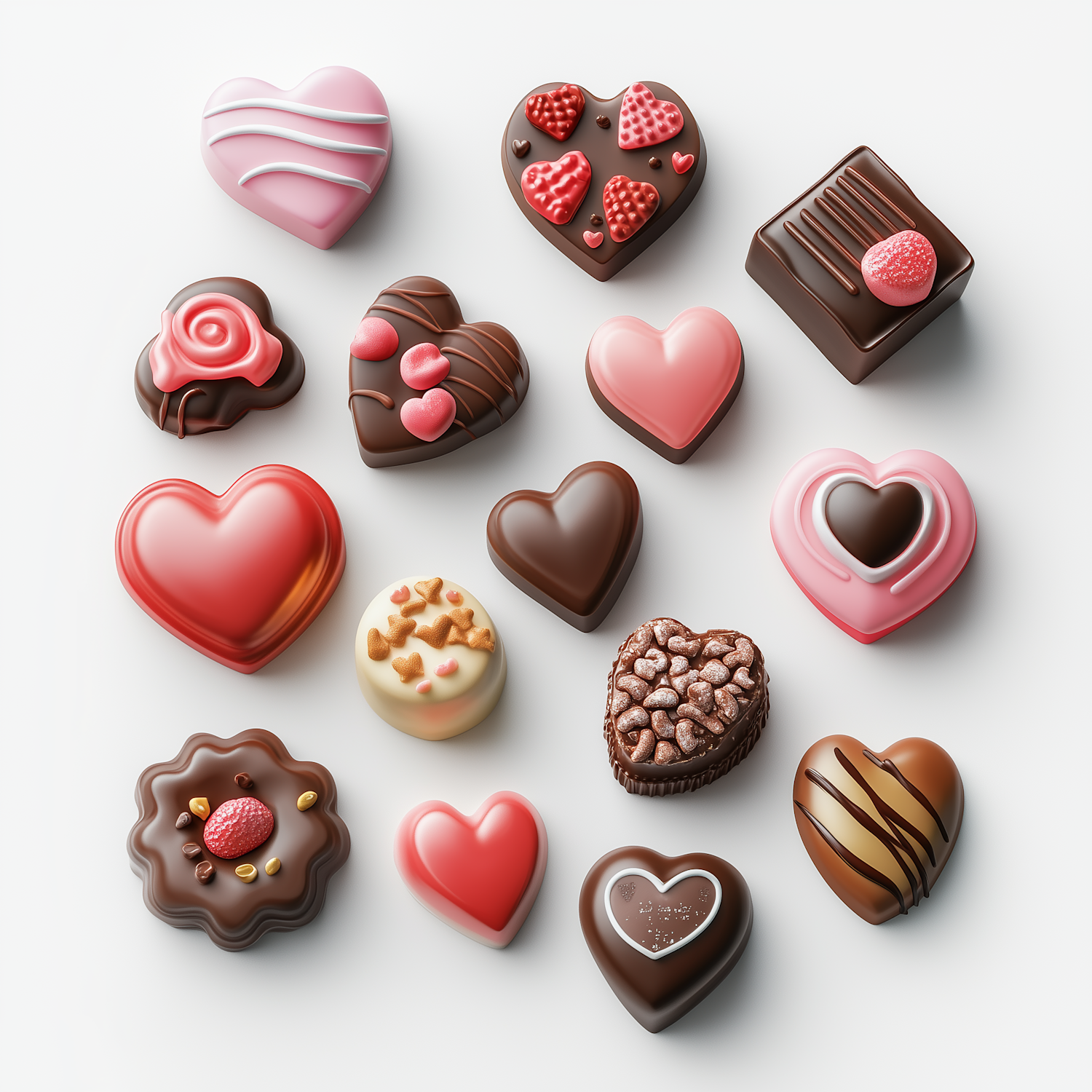 Heart-Shaped Chocolates Assortment