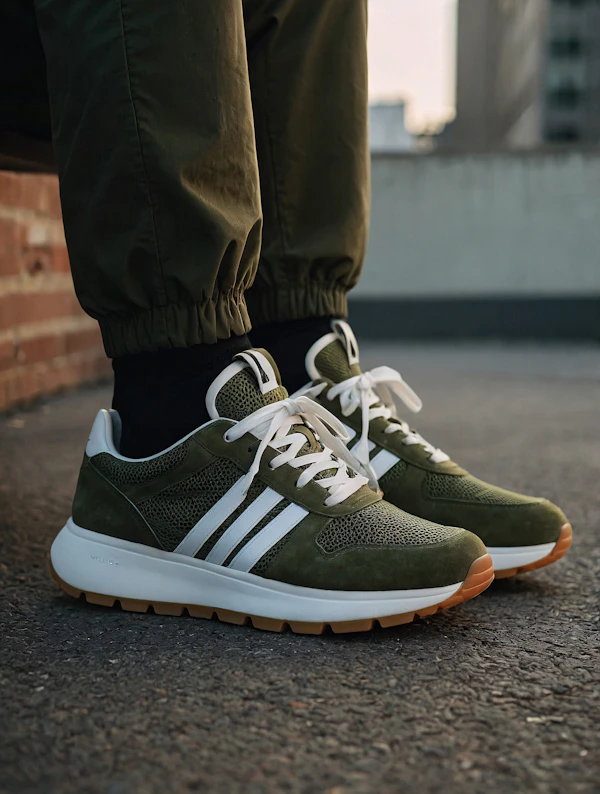 Green Sneakers Close-Up