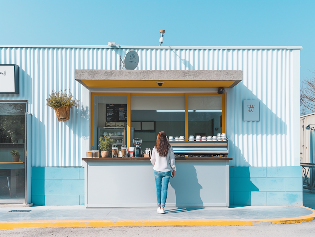 Tranquil Modern Outdoor Cafe Scene