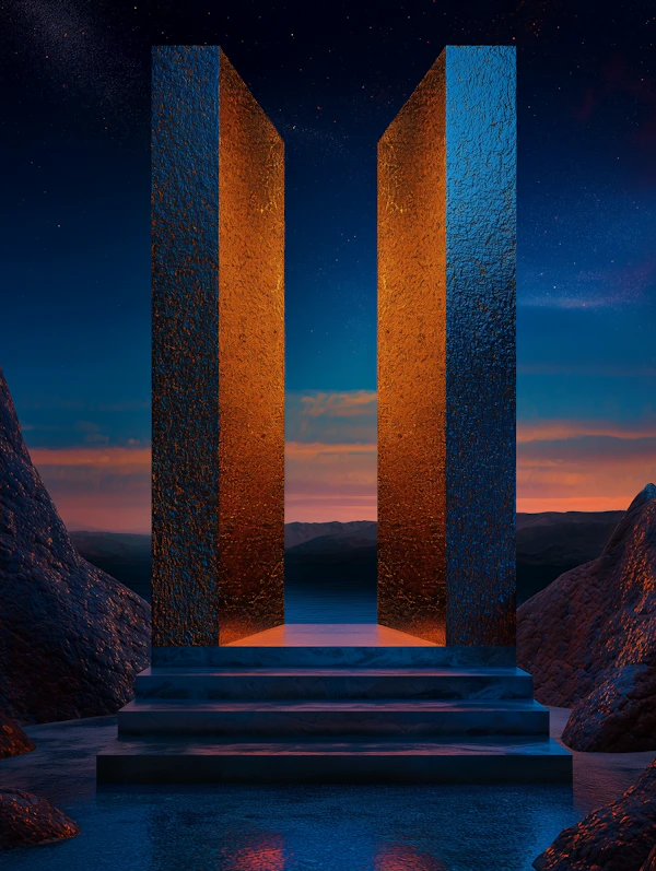 Futuristic Monolith Scene
