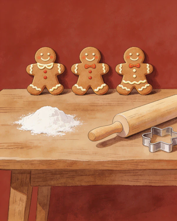 Festive Gingerbread Scene
