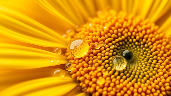 Sparkling Gerbera Daisy with Water Droplets