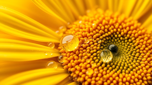 Sparkling Gerbera Daisy with Water Droplets