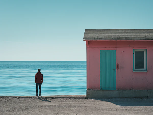 Solitude by the Serene Azure Sea