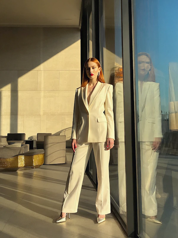 Red-Haired Woman in Suit
