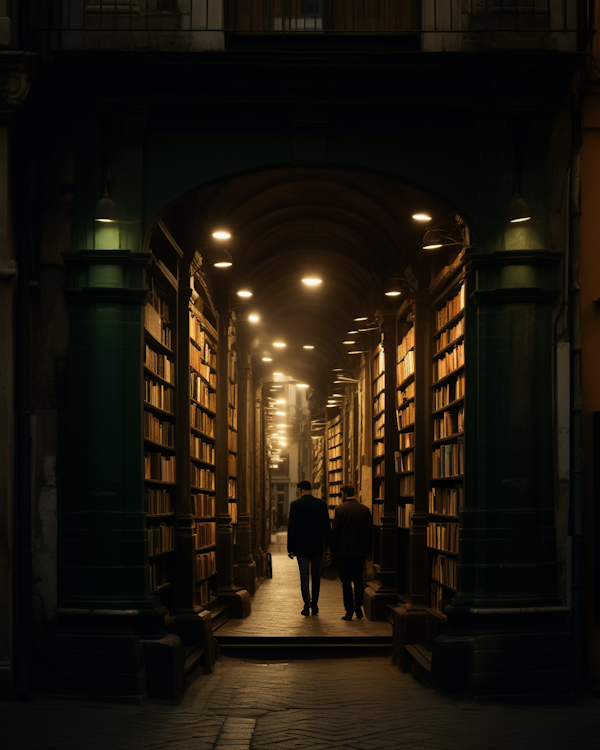 Intimate Reverie in a Book-Lined Arcade