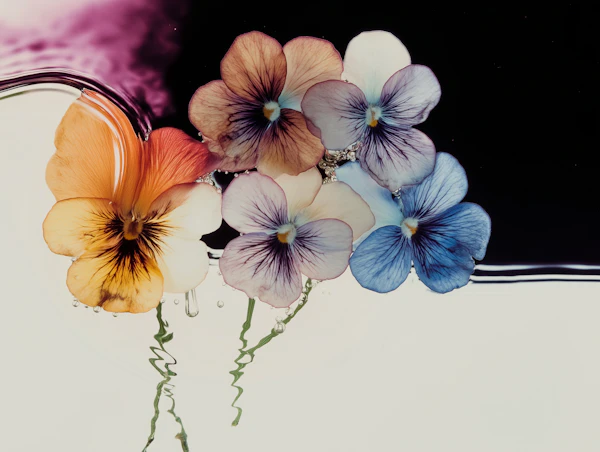 Pansies in Water