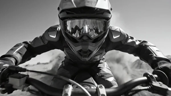 Motorcyclist in Action