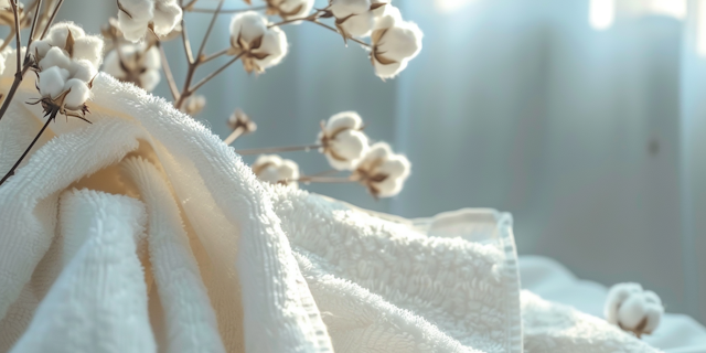 Tranquil Spa Towel with Cotton Branches