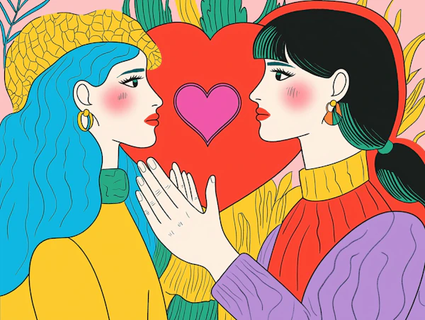 Stylized Figures with Heart