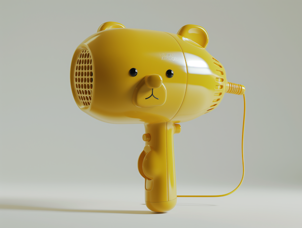 Whimsical Bear-Shaped Hairdryer