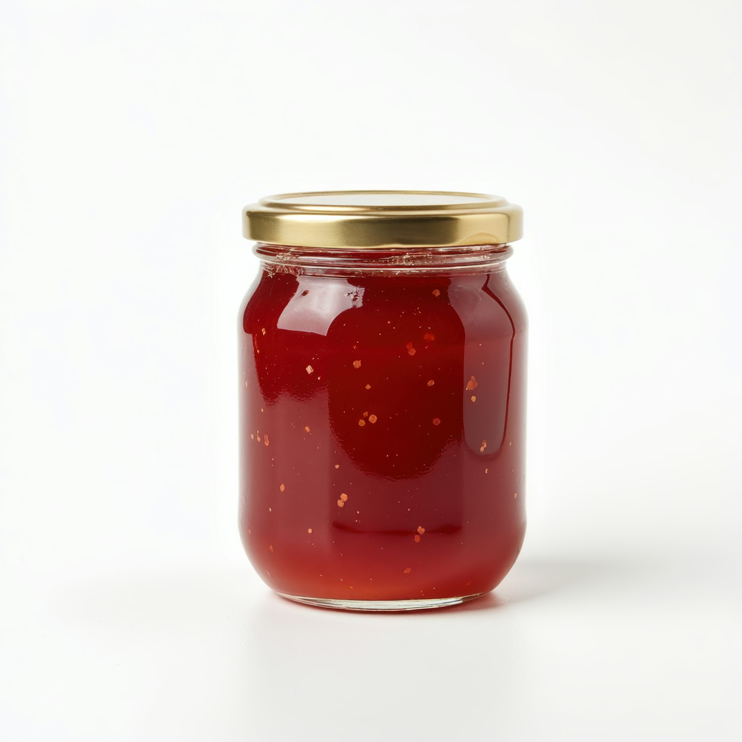 Vibrant Red Jam in Glass Jar