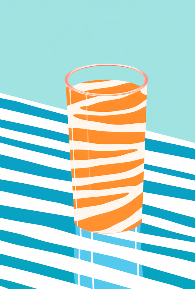 Twisting Citrus Stripe Glass