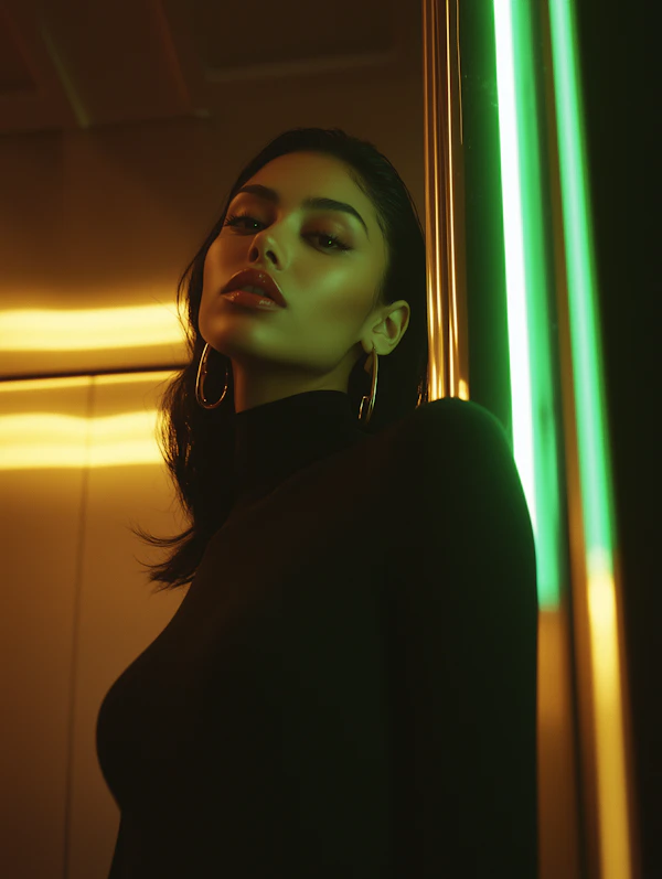Neon Portrait Elegance