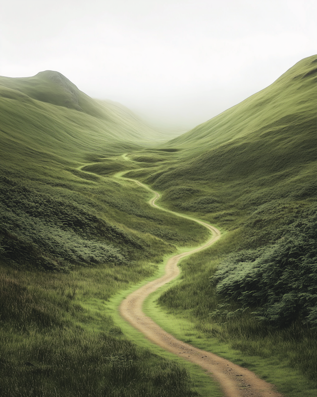 Serene Landscape with Rolling Hills