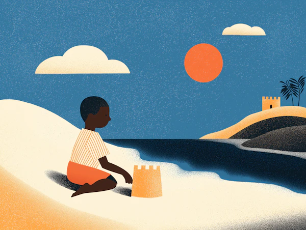 Child Building Sandcastle