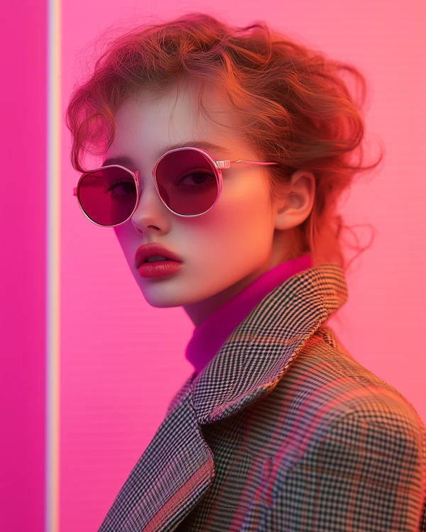 Neon Portrait of Woman