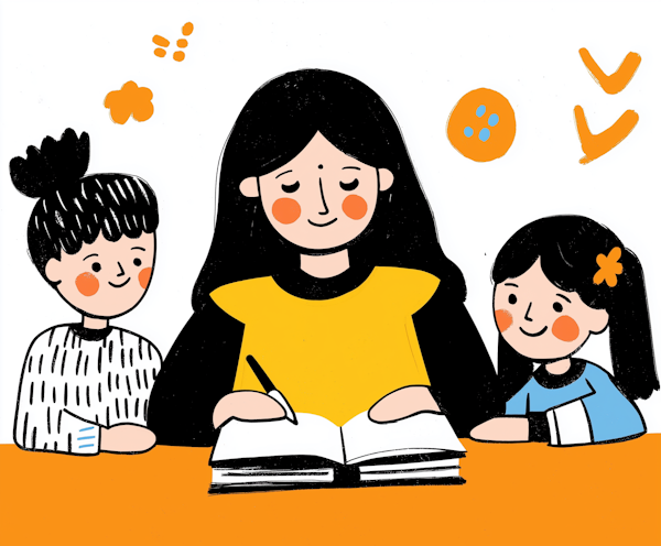 Educational Family Activity Illustration