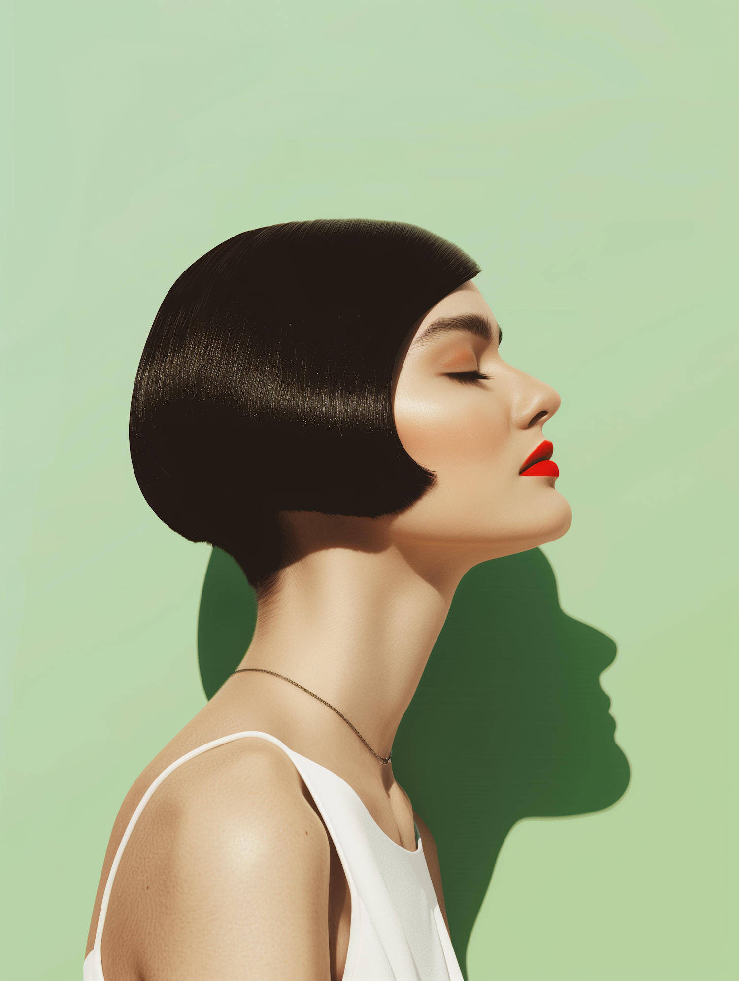 Serene Profile of Stylish Woman