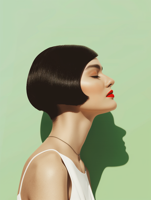 Serene Profile of Stylish Woman