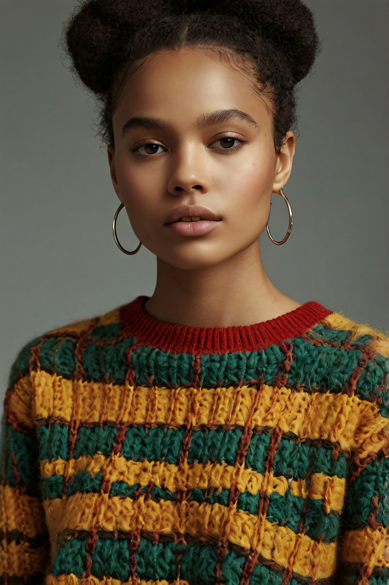 Portrait of a Young Woman with Bold Sweater